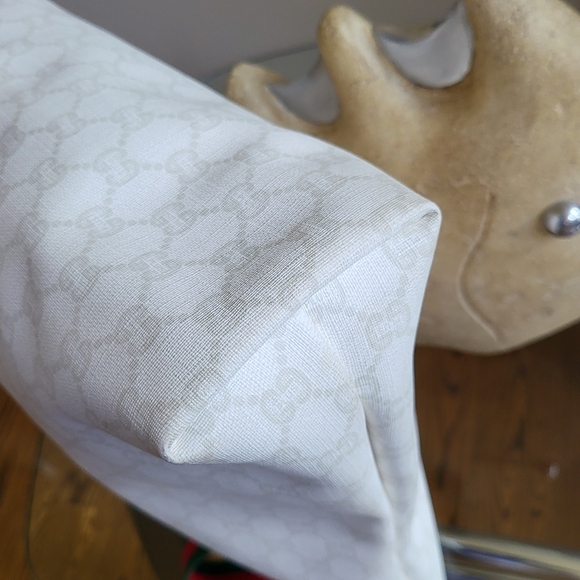 GUCCI GG Plus Monogram White Tote Bag Vintage PVC,, Authentic.!!! - Picture 16 of 16